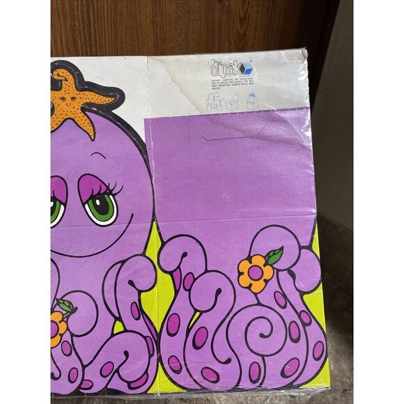 Vintage 1970s Dipak Animal Pop up 3-D Gift Box Octopus #3845 3.5x3.5x3.5" - Picture 4 of 5